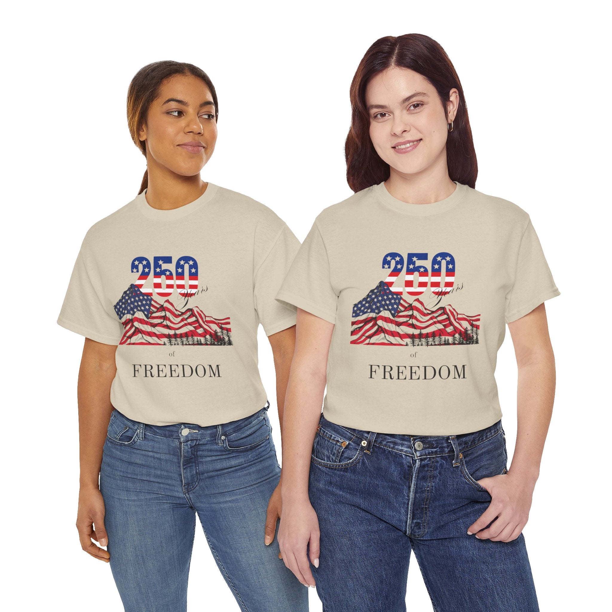 Freedom 250 American Flag T-Shirt — Patriotic 4th of July Tee