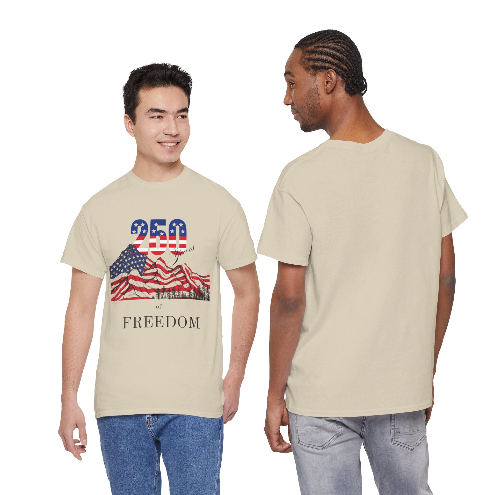 Freedom 250 American Flag T-Shirt — Patriotic 4th of July Tee