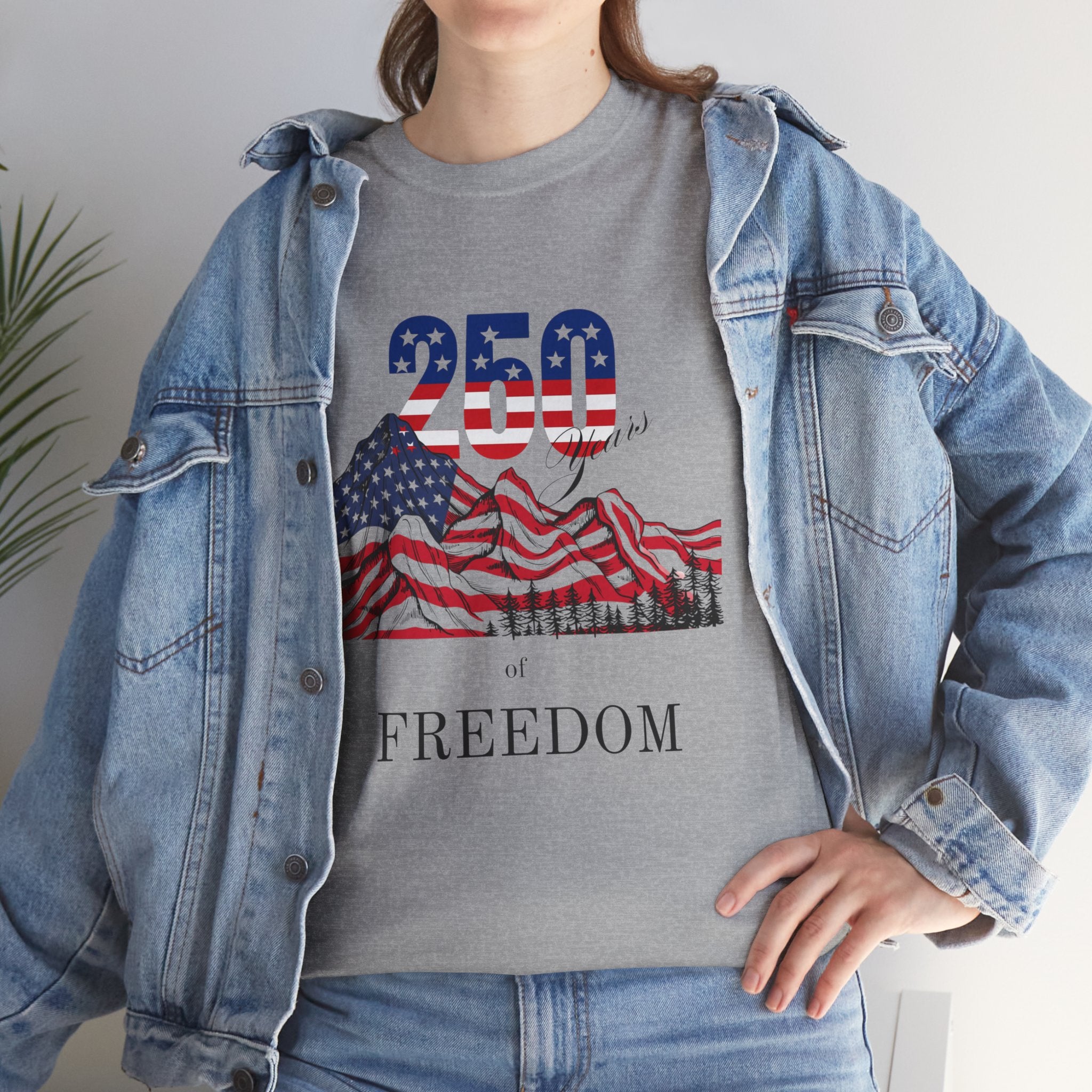 Freedom 250 American Flag T-Shirt — Patriotic 4th of July Tee
