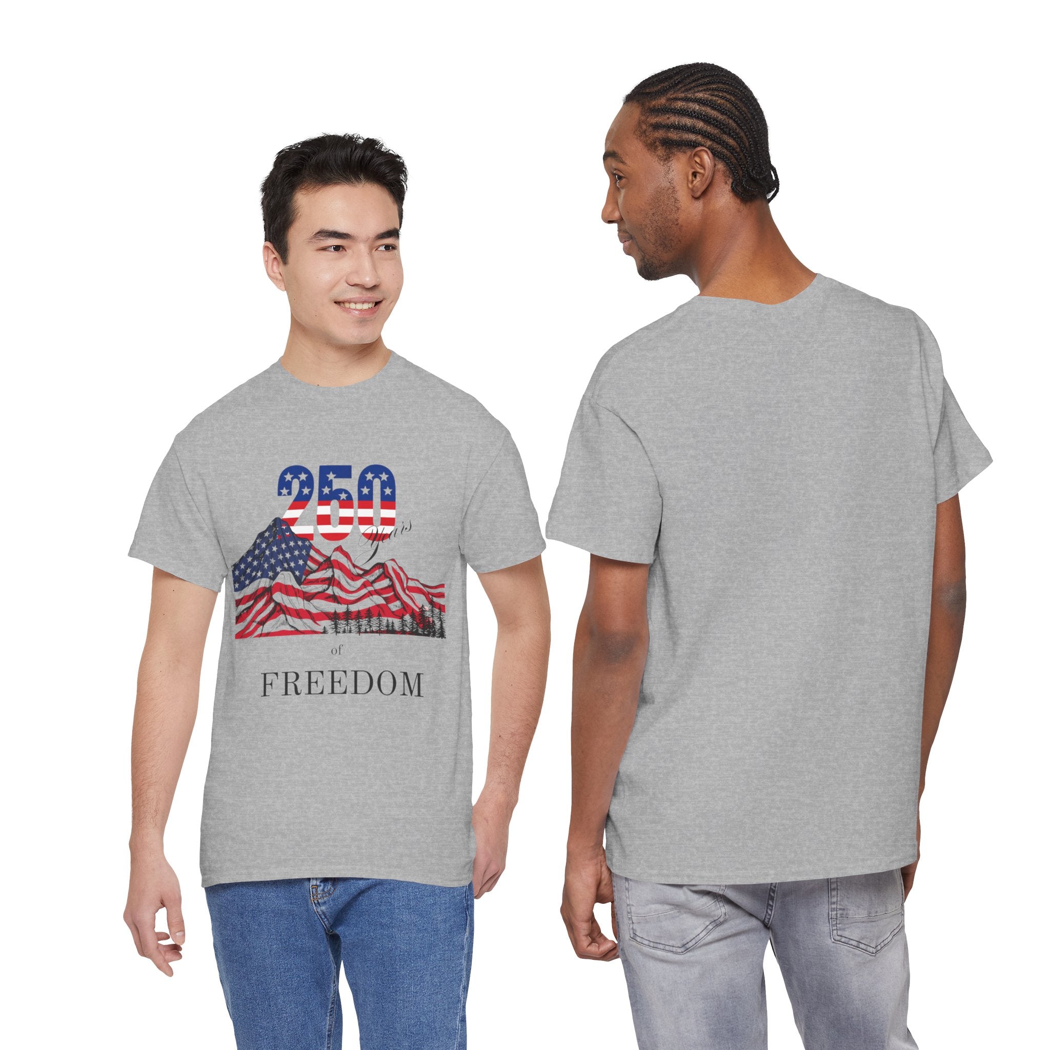 Freedom 250 American Flag T-Shirt — Patriotic 4th of July Tee
