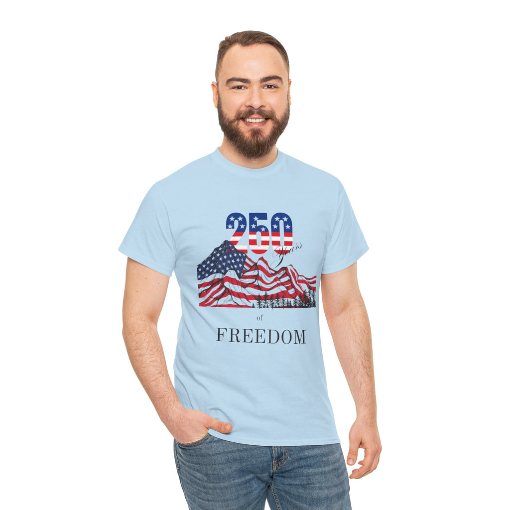 Freedom 250 American Flag T-Shirt — Patriotic 4th of July Tee