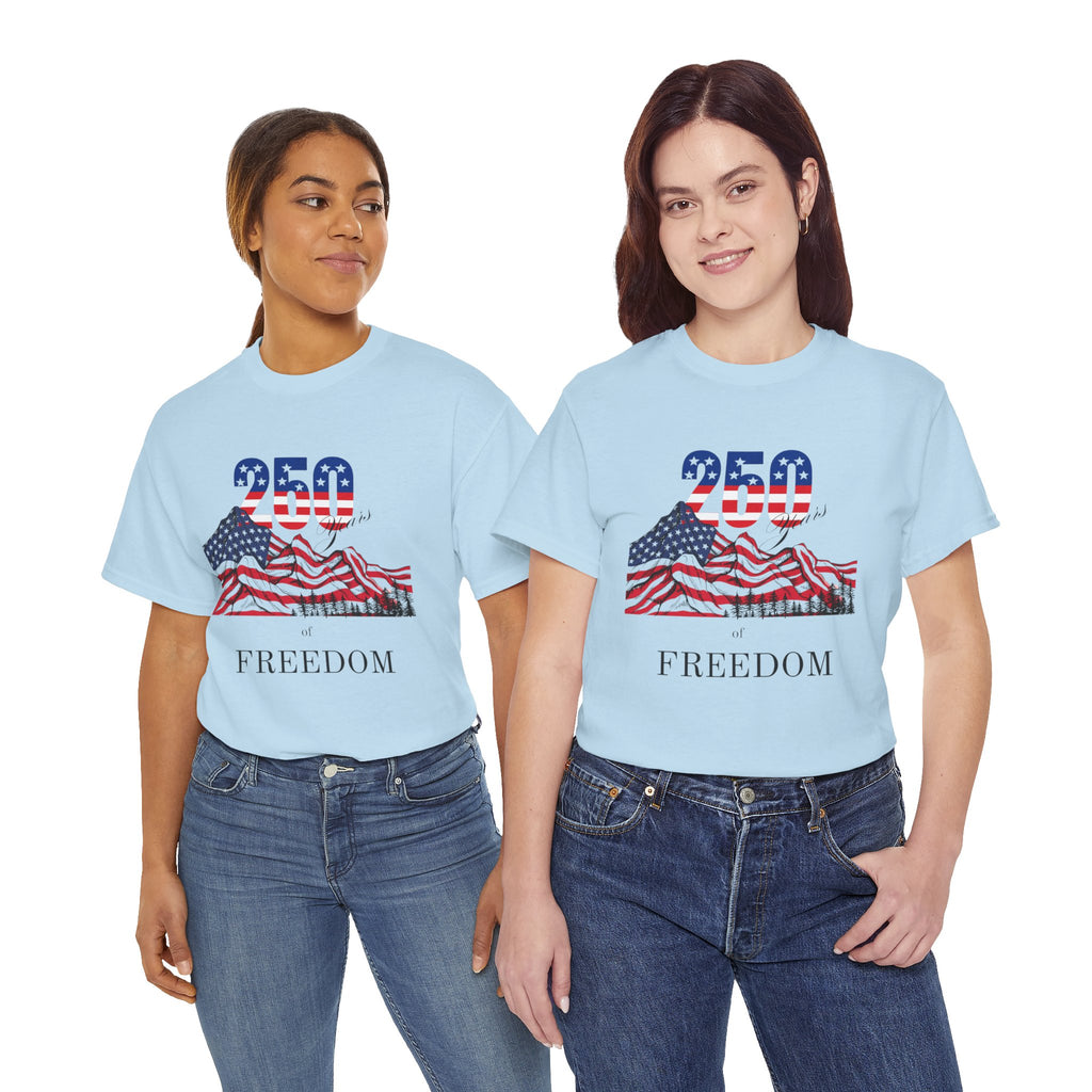 Freedom 250 American Flag T-Shirt — Patriotic 4th of July Tee