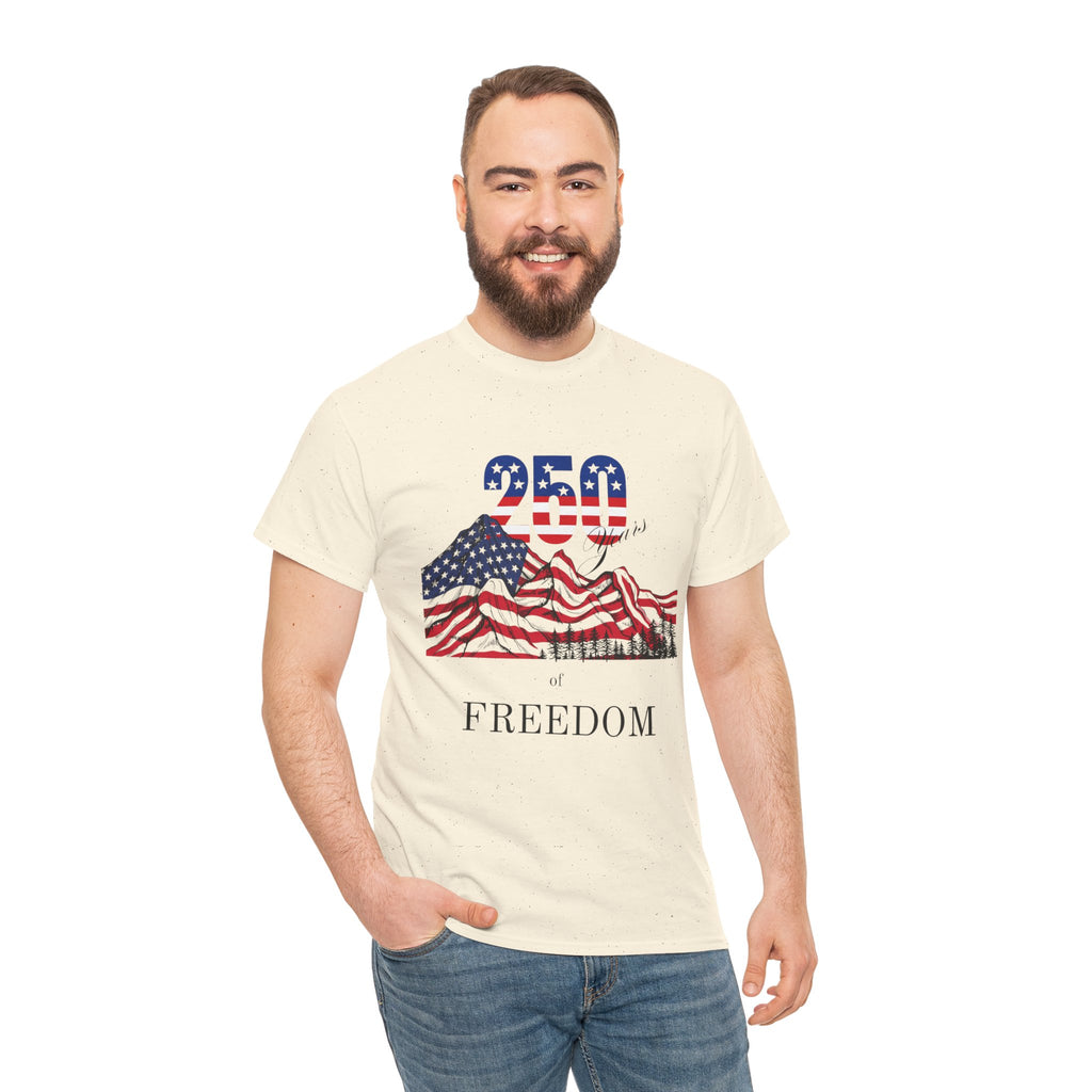Freedom 250 American Flag T-Shirt — Patriotic 4th of July Tee