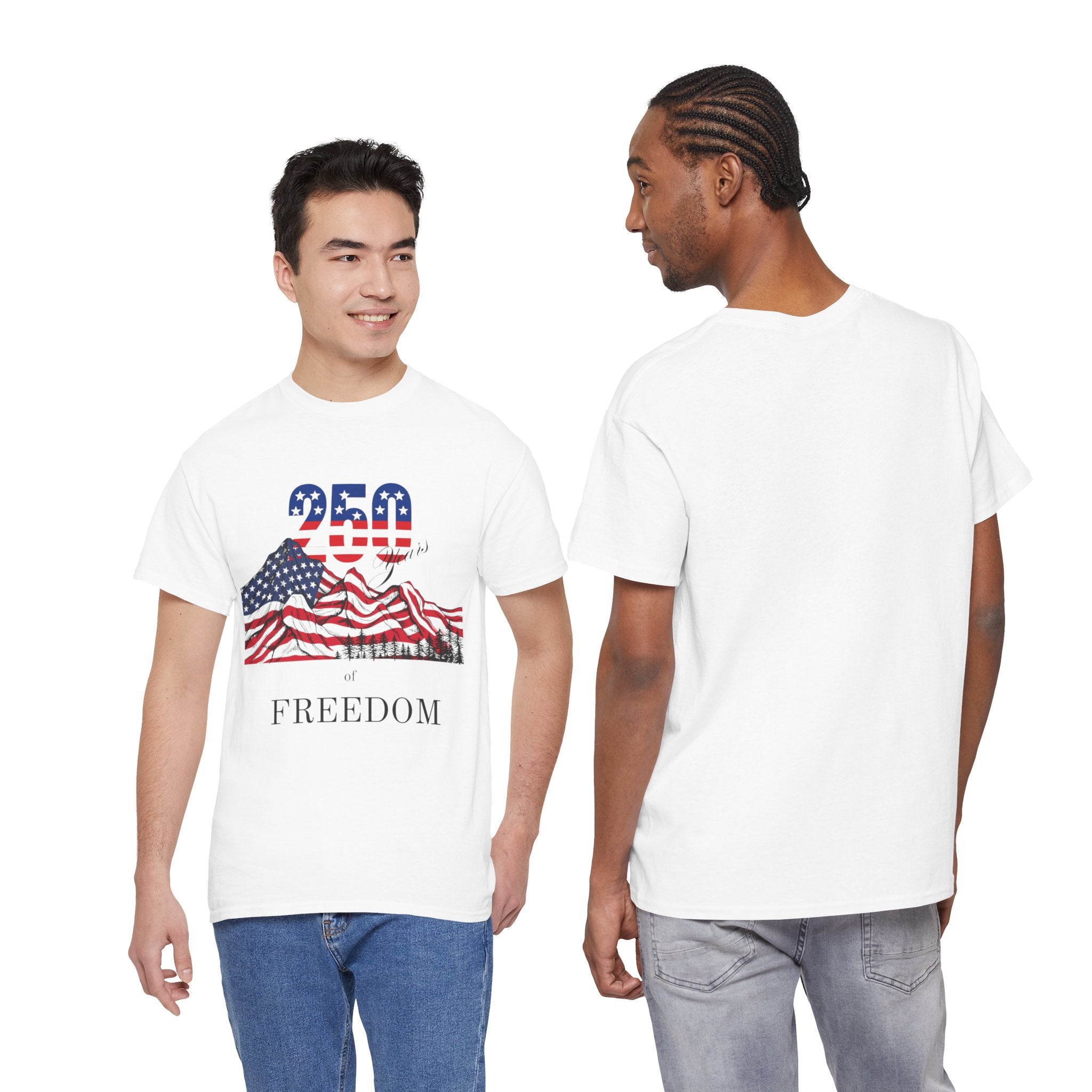 Freedom 250 American Flag T-Shirt — Patriotic 4th of July Tee