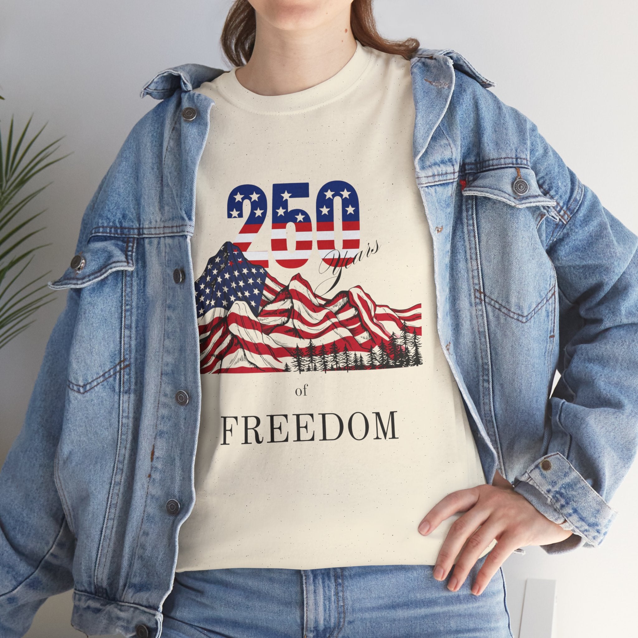 Freedom 250 American Flag T-Shirt — Patriotic 4th of July Tee