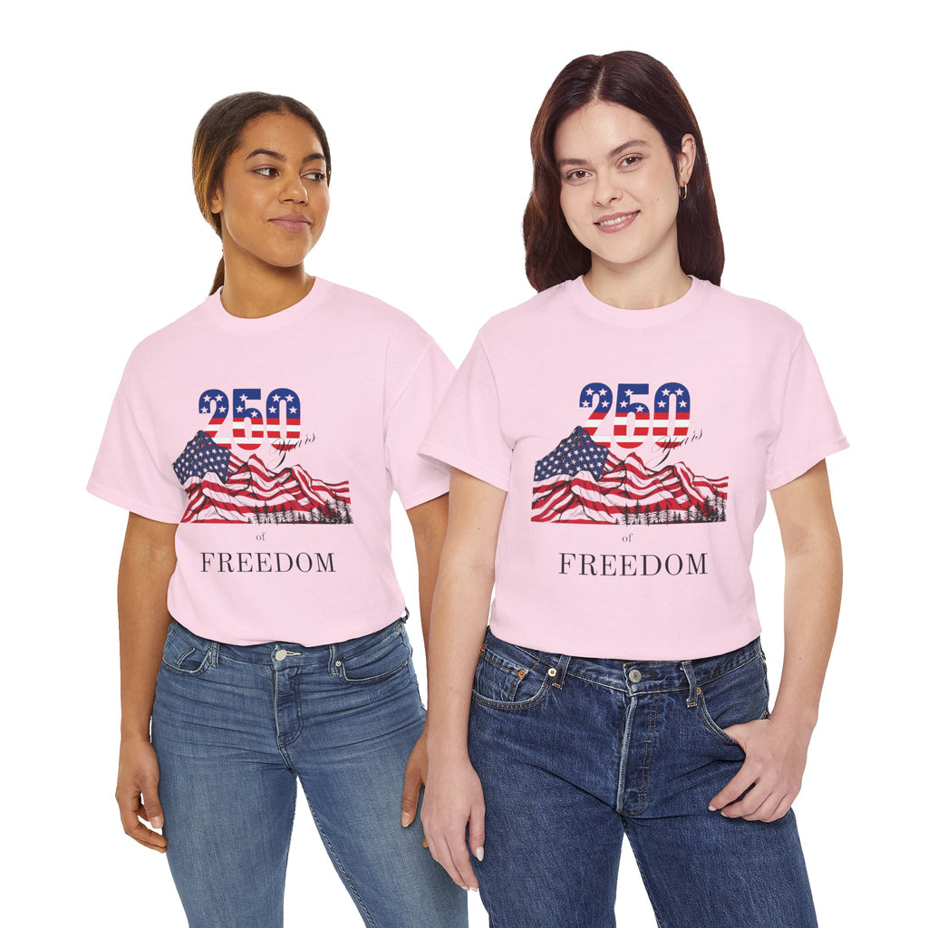 Freedom 250 American Flag T-Shirt — Patriotic 4th of July Tee
