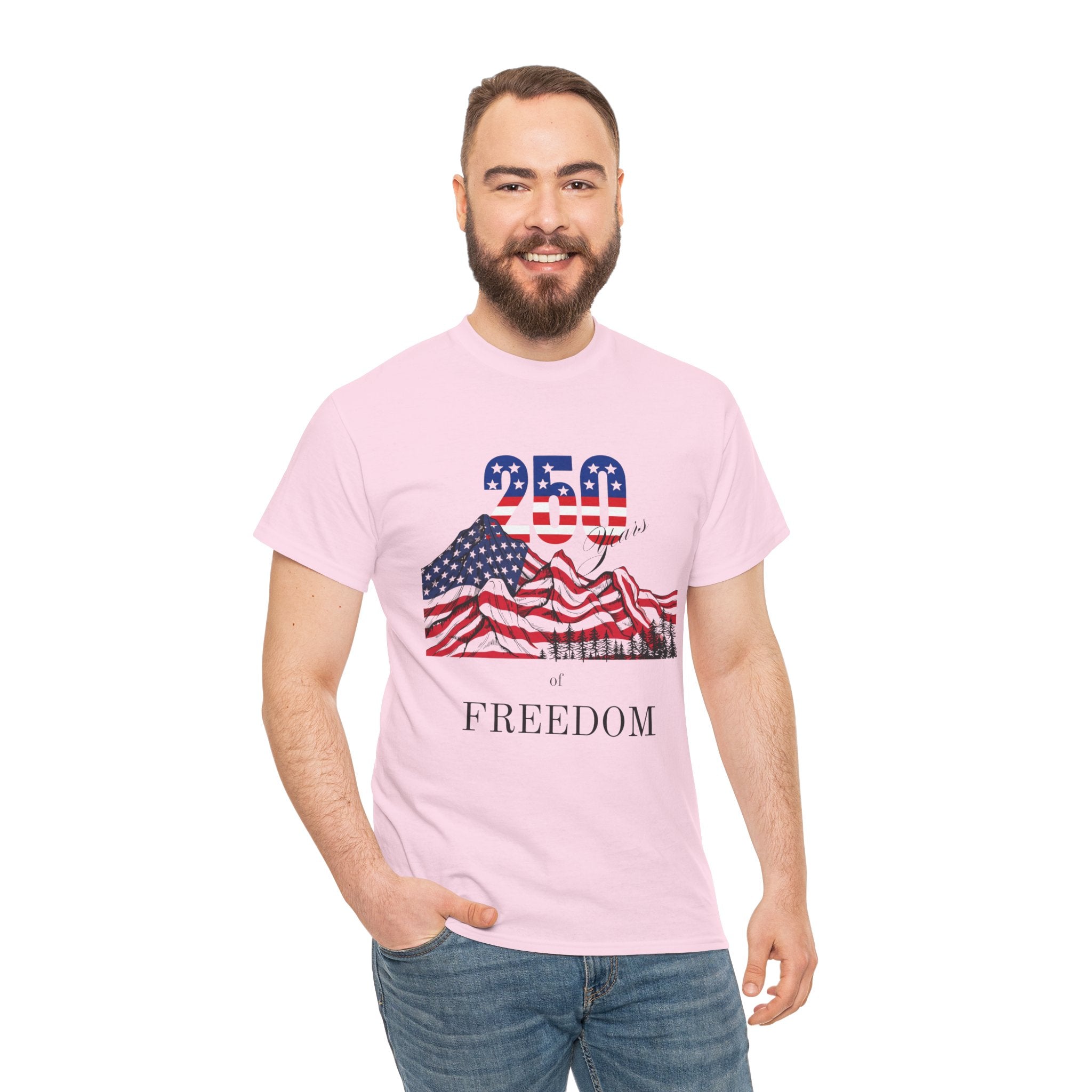 Freedom 250 American Flag T-Shirt — Patriotic 4th of July Tee