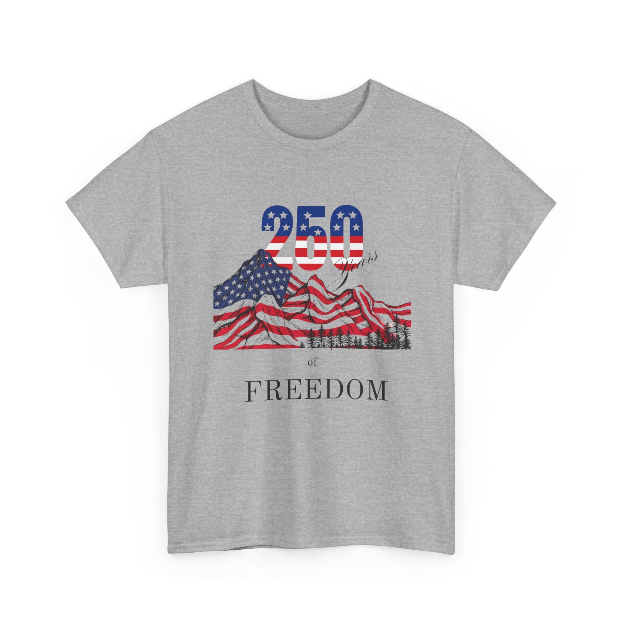 Freedom 250 American Flag T-Shirt — Patriotic 4th of July Tee