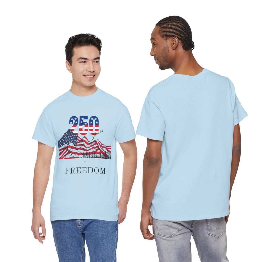 Freedom 250 American Flag T-Shirt — Patriotic 4th of July Tee
