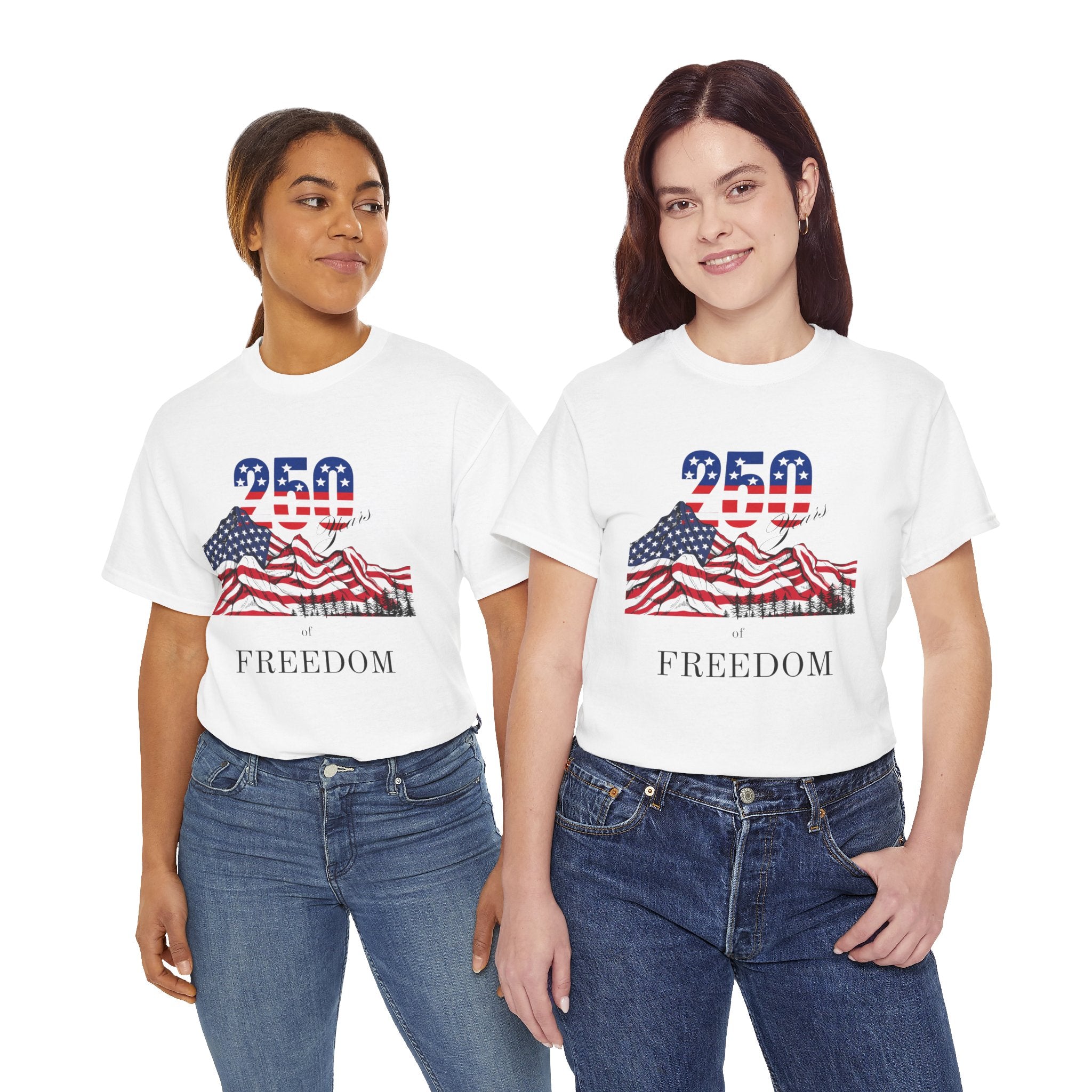 Freedom 250 American Flag T-Shirt — Patriotic 4th of July Tee