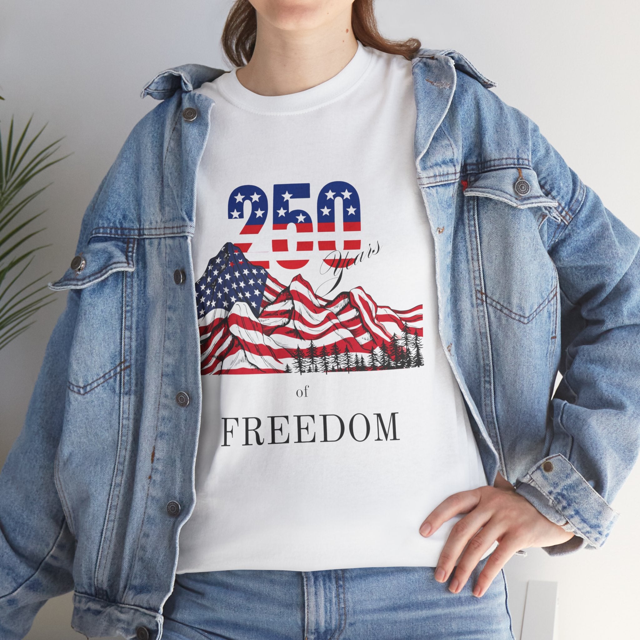 Freedom 250 American Flag T-Shirt — Patriotic 4th of July Tee