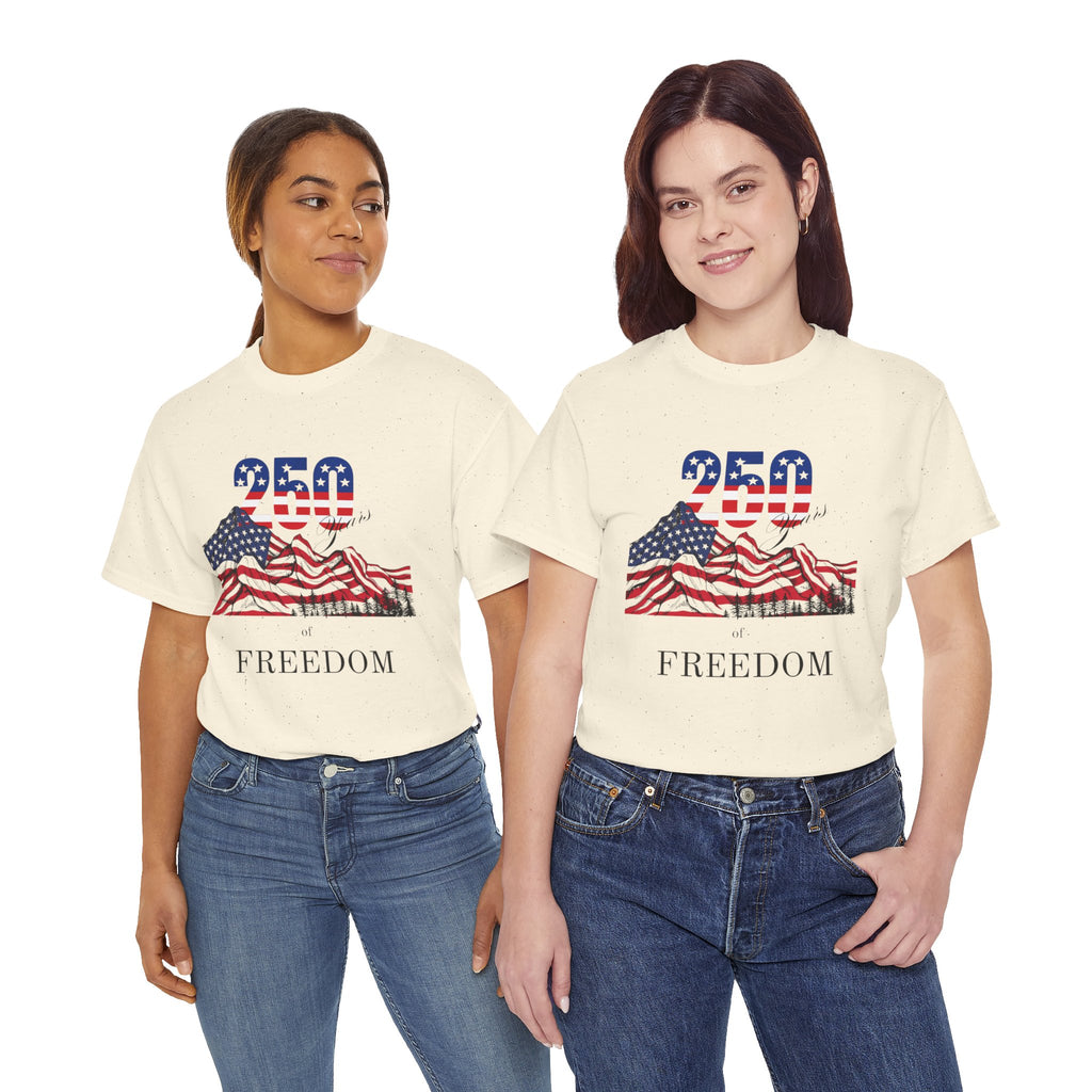 Freedom 250 American Flag T-Shirt — Patriotic 4th of July Tee