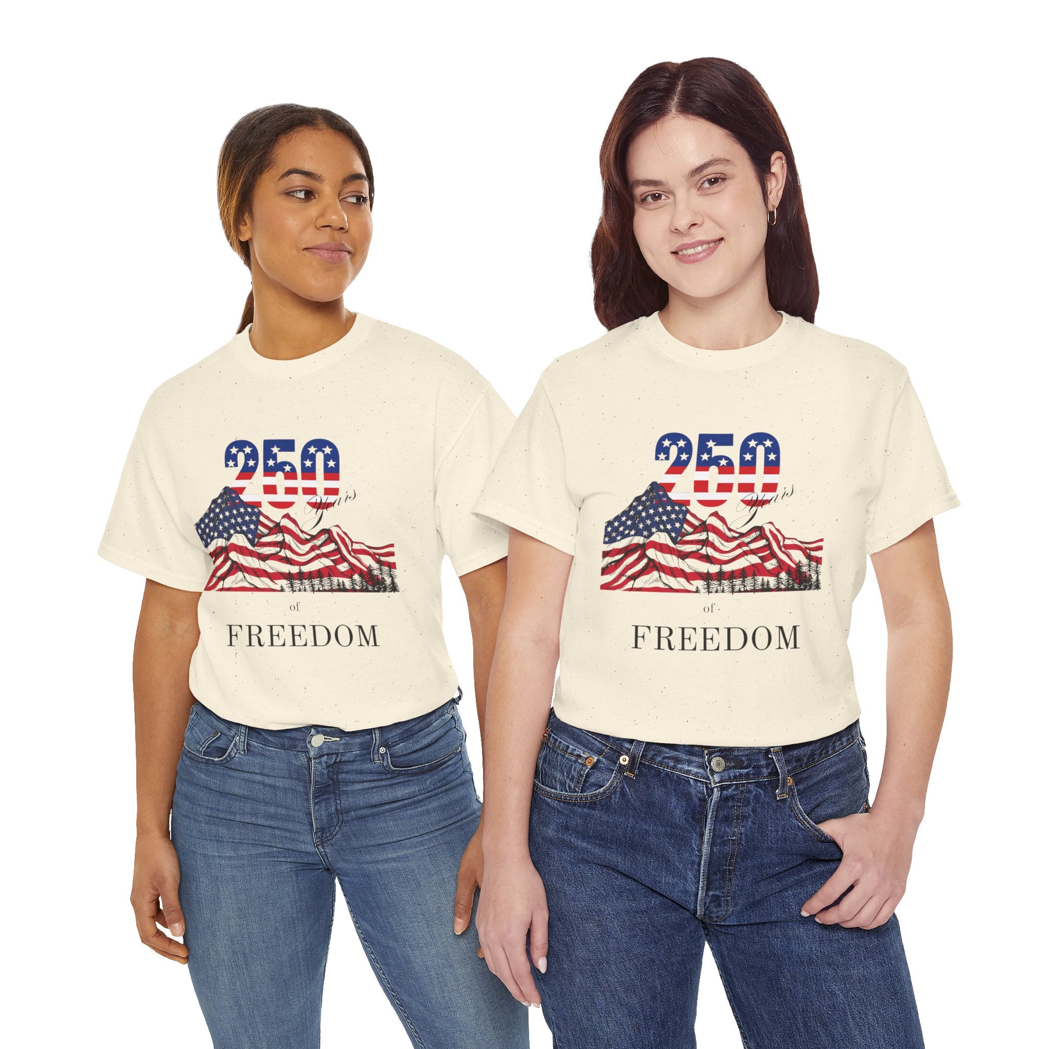 Freedom 250 American Flag T-Shirt — Patriotic 4th of July Tee